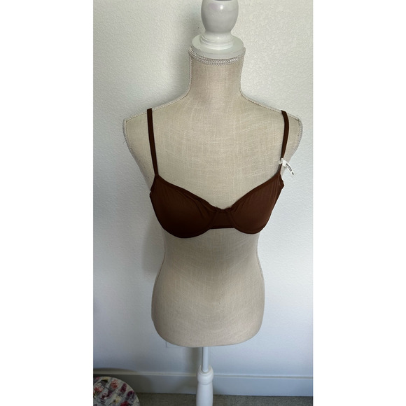 Aerie Smoothez Balconette Chocolate Brown Mesh Bra - 34B - Picture 1 of 4